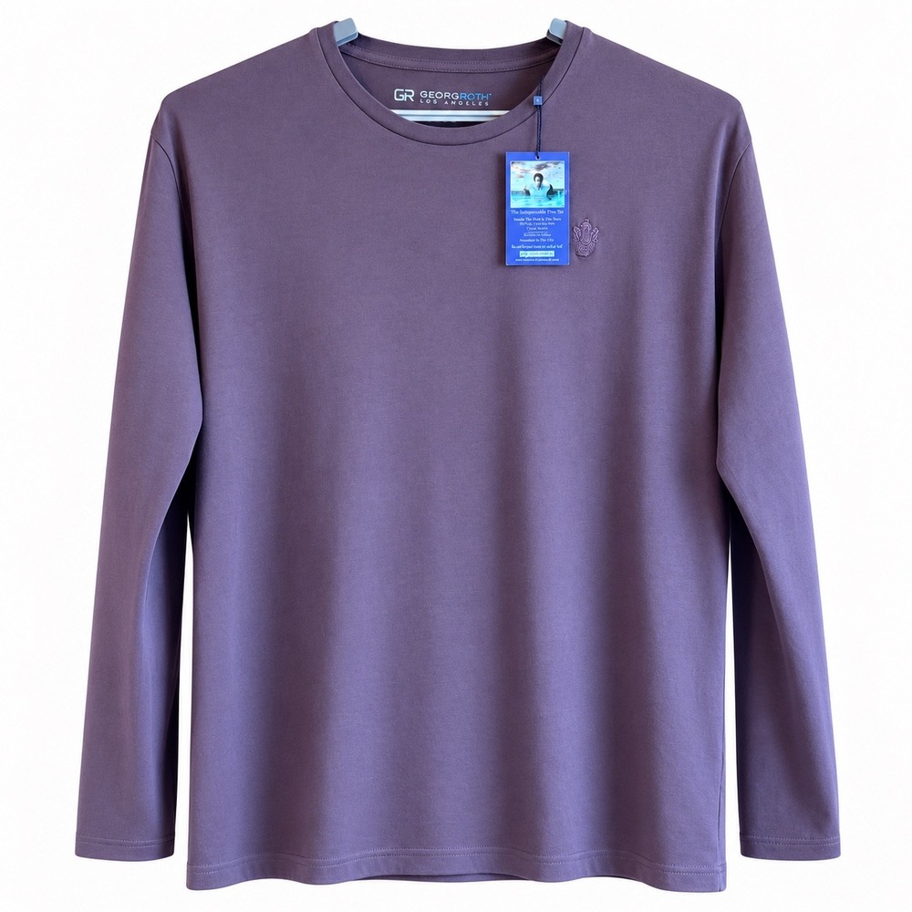 NWT Georg Roth Indestructible Pima Tee XXL Brown Long Sleeve Trophy Logo